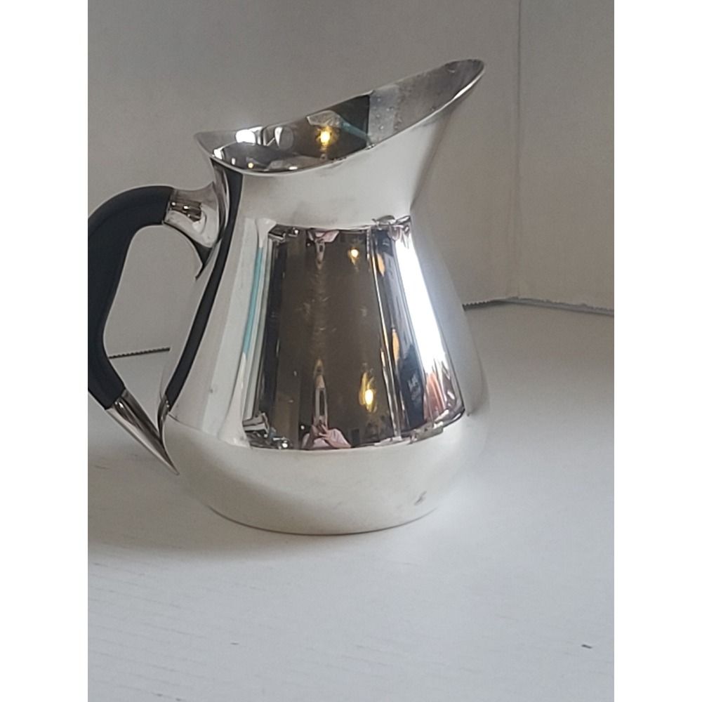Cohr Denmark Silver Plate Pitcher Mid Century Modern Danish EPNS Black Handle